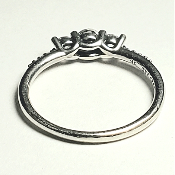 Authentic NEW Pandora Clear Three Stone Ring S925ALE - Picture 8 of 9
